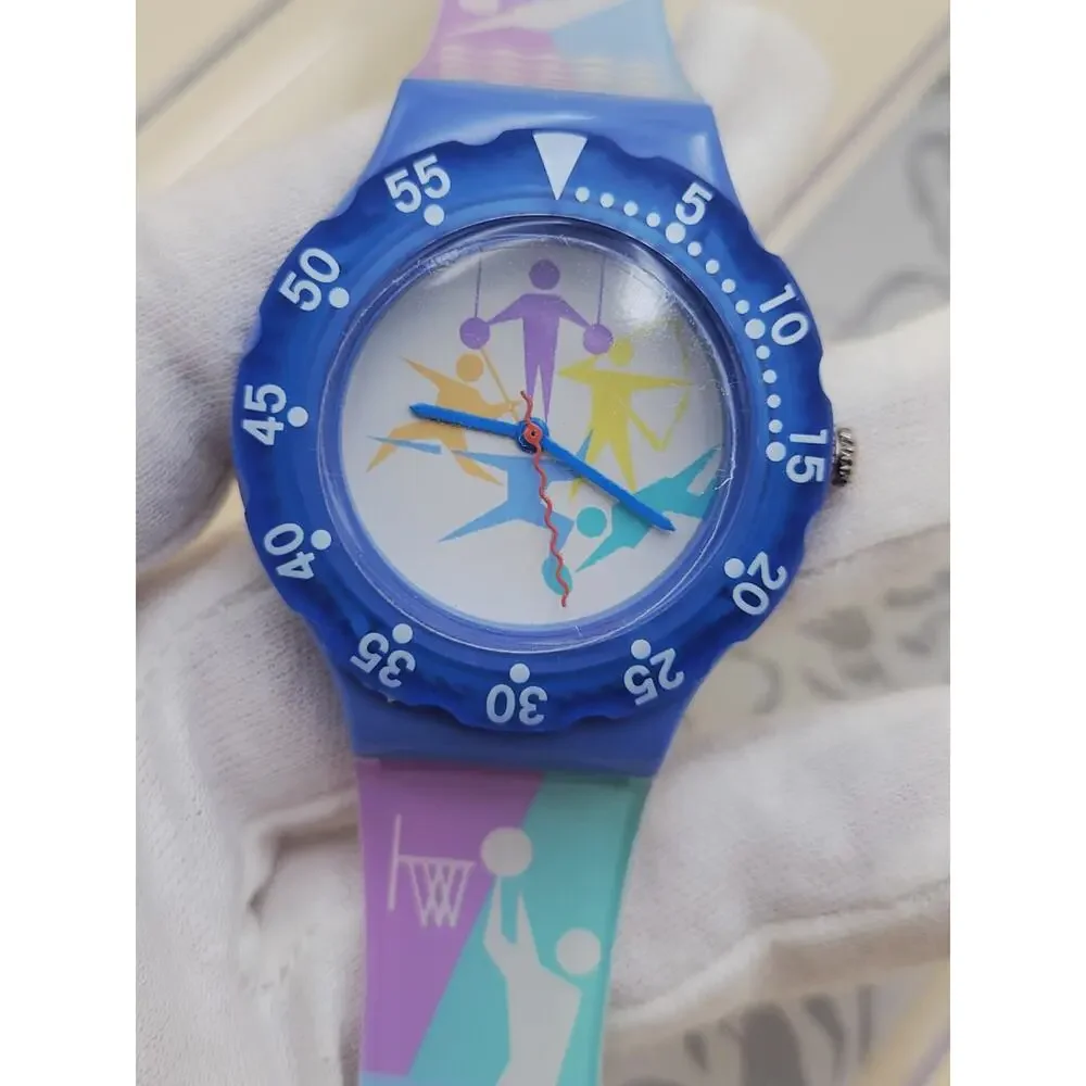 RARE Singapore Airlines Surf Watch Promo Quartz Sports Dial Colorful 90s Works